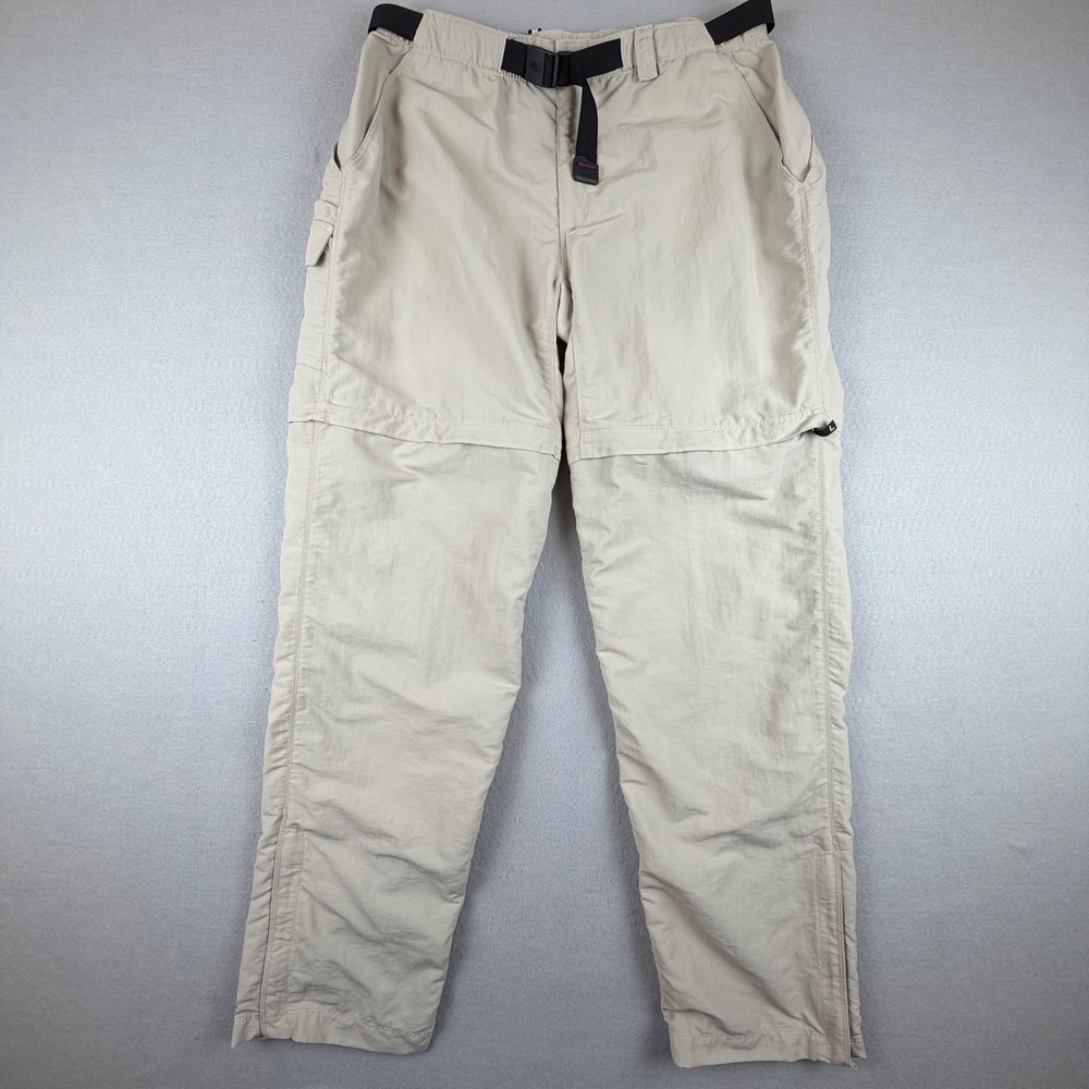 The North Face Womens Large Long Convertible Belted Hiking Outdoor Pants Tan
